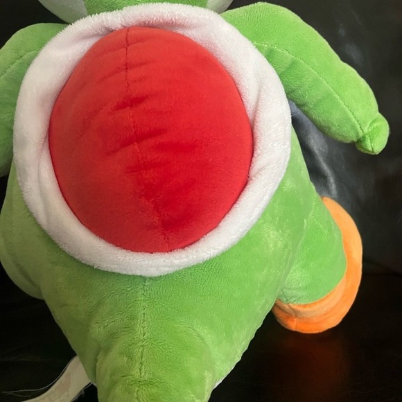 Vintage Super Mario Bros. Yoshi Green & Orange Dinosaur Plush Toy Stuffed 20" - Picture 11 of 16